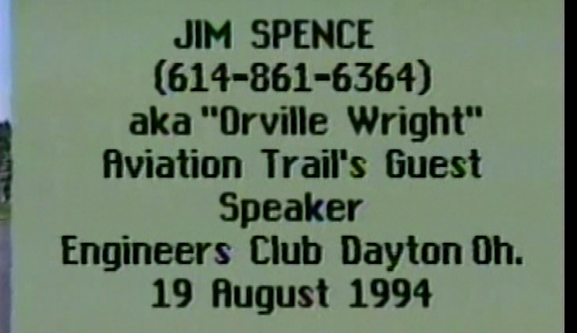 Jim Spence a.k.a. Orville Wright