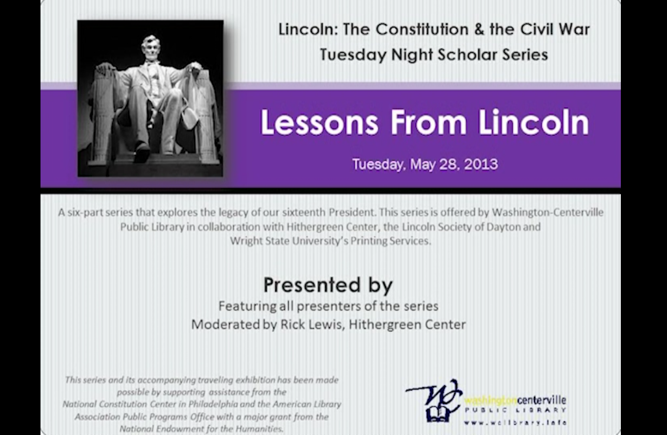 Lincoln Scholar: Lessons From Lincoln
