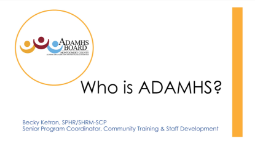 Navigate to South Metro Regional Safety Council: Who is ADAMHS / Mental Health First Aid Training