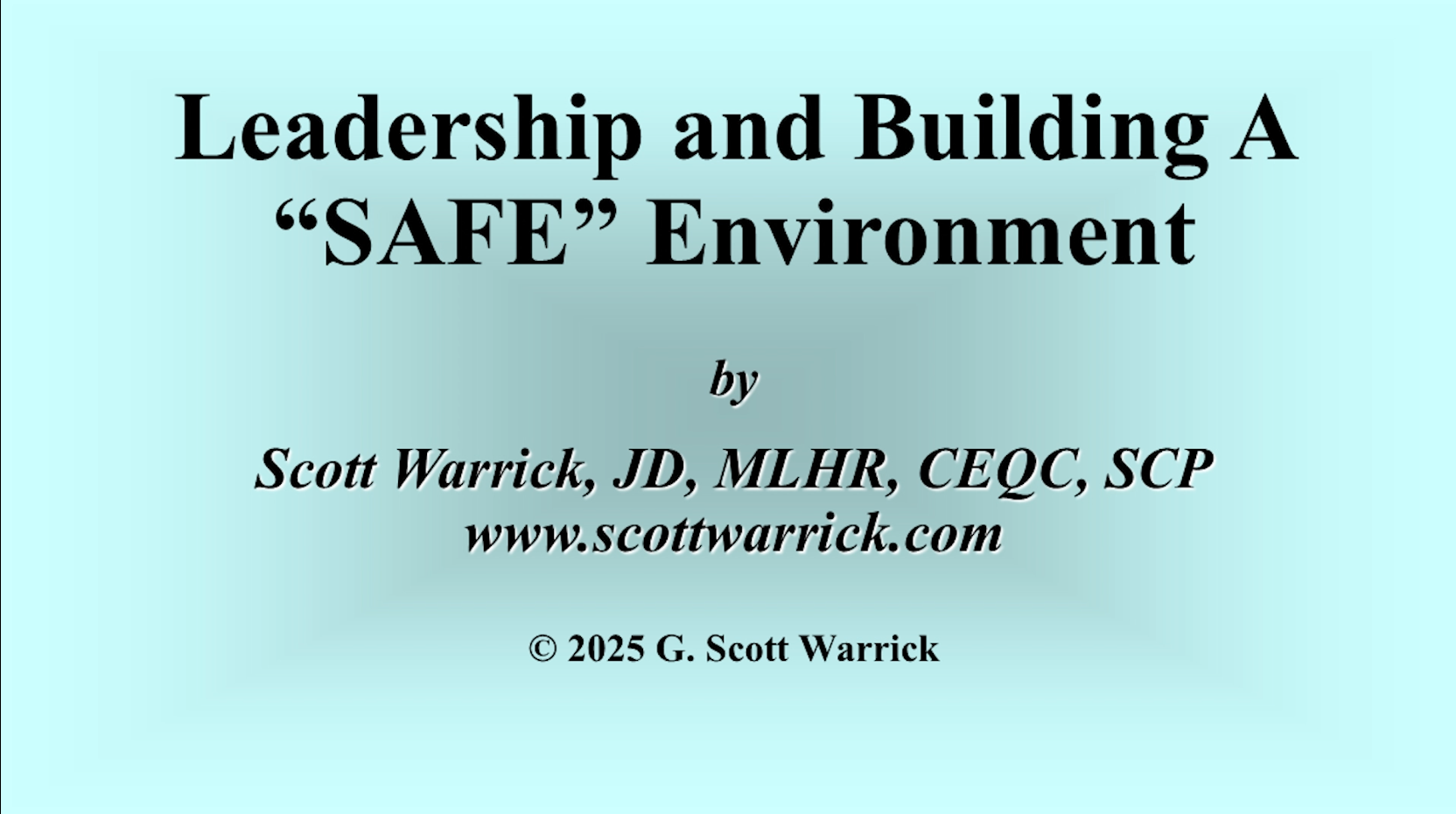 South Metro Regional Safety Council: Leadership and Building A “SAFE” Environment