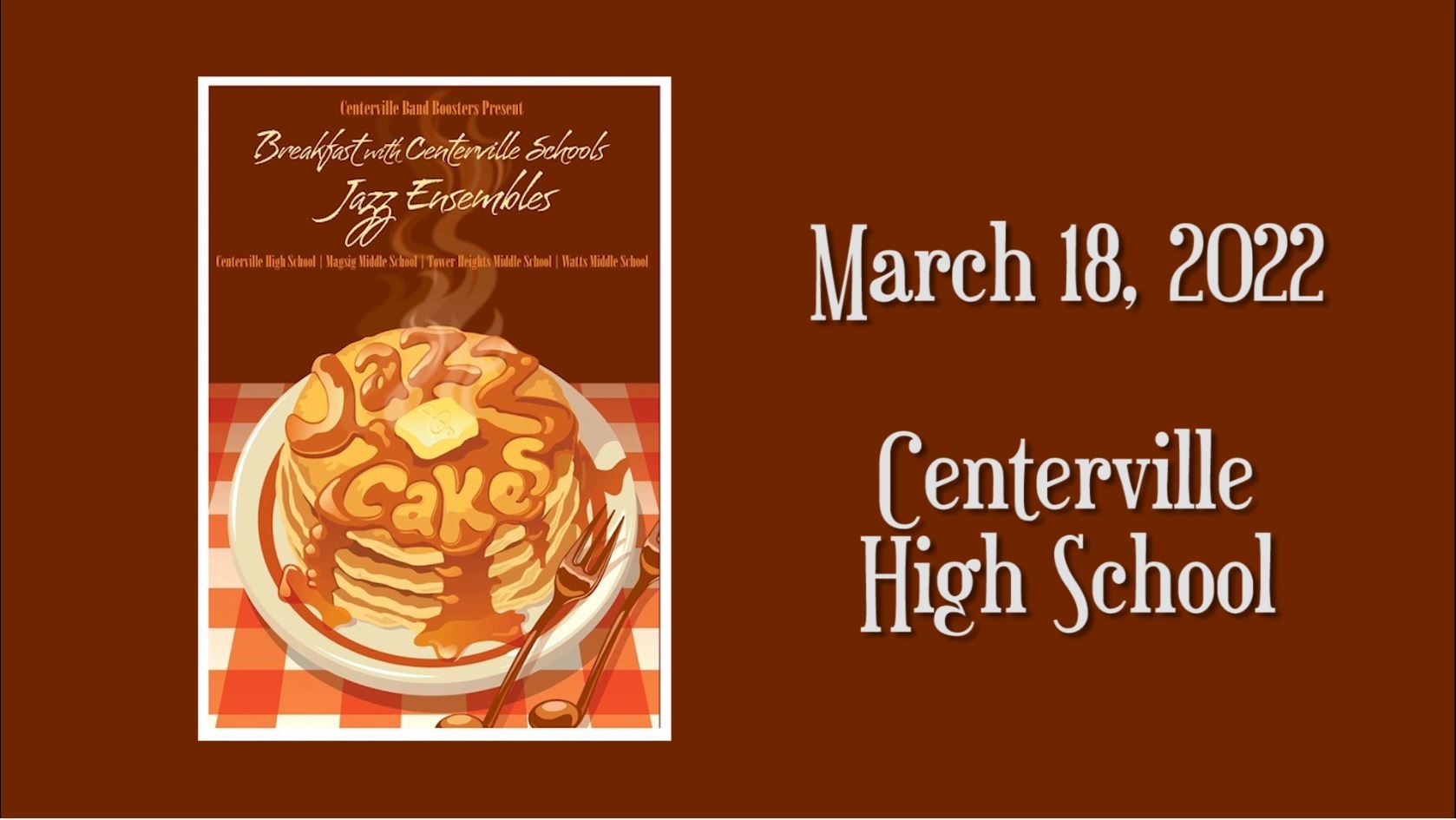Centerville Schools JazzCakes 2022 Concert